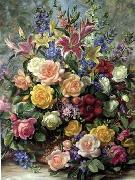 unknow artist Floral, beautiful classical still life of flowers.083 France oil painting reproduction